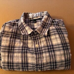 A lovely linen blend black and white dress casual shirt